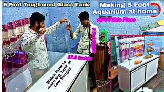 How To Make 5Feet Aquarium at home  How to make fish tank at home in low Budget big tank [upl. by Jon]