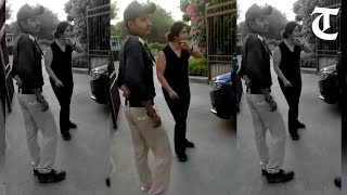 Viral video shows woman manhandling abusing security guard at society in Noida booked [upl. by Sholley859]