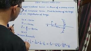 An object is placed 30 cm in front of a concave mirror of radius of curvature 40 cm Find position [upl. by Aerdnek327]