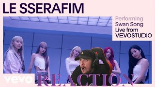 Reaction To Le Sserafim  Swan Song Vevo Live Performance [upl. by Aicemak]