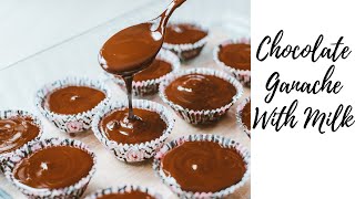 Chocolate Ganache Recipe  Chocolate Ganache With Milk [upl. by Watkin]