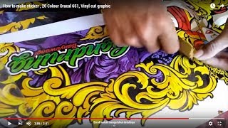 How to make sticker  20 Colour Oracal 651 Vinyl cut graphic [upl. by Nodnab516]