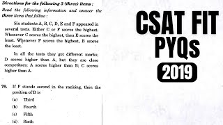 CSAT PYQ2019 Six students A B C D E and F appeared in several tests Either C or F scores the [upl. by Onivag]