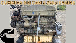 CUMMINS BIG CAM 855ci 300HP DIESEL ENGINE RUN ON STAND [upl. by Kulsrud207]