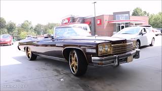 WhipAddict 75 Buick LaSabre Convertible on Gold DUB Malice 26s Gold Trim Nice Interior [upl. by Diamond]