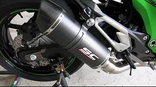 SC Project exhaust sound withwithout Baffle Kawasaki Z800 [upl. by Marielle]