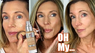 Foundation Friday Over 50  NEW IT Cosmetics Your Skin But Better Foundation  Skincare [upl. by Ahtelahs467]