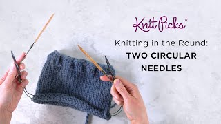 Knitting in the Round on Two Circular Needles Tutorial [upl. by Gresham]