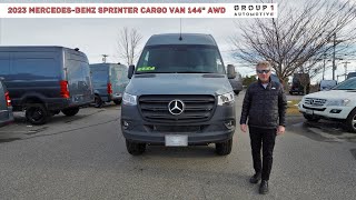 2023 MercedesBenz Sprinter Cargo Van 144quot AWD  Video Tour with Roger [upl. by Yrrak]