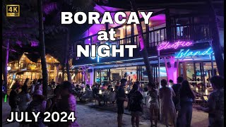 4K BORACAY EVENING WALK TOUR  Boracay Nightlife  July 2024  White Beach Boracay [upl. by Maffei]