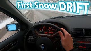 First Snow Drift  BMW E46 320i POV [upl. by Alejandro688]