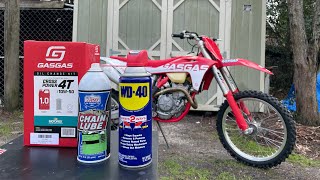 BASIC MAINTENANCE  GASGAS EX250F OIL CHANGE REQUESTED BY SANTA CLAUSE [upl. by Ellehcal614]