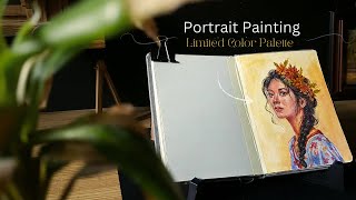 Portrait Painting  Using Limited Color Palette [upl. by Gamin]