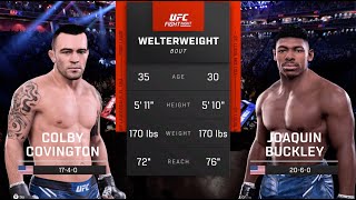 UFC Tampa Colby Covington vs Joaquin Buckley WW Fight Simulation 🇺🇸🇺🇸👊🎮 Amalie Arena Tampa Florida [upl. by Blackman66]