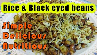 Rice and BlackEyed Beans  BlackEyed Peas recipe  How to make BlackEyed peas beans and Rice [upl. by Gerk]