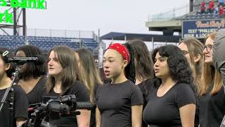 Voices of Ursinus performing quotThe National Anthemquot at Philadelphia Phillies [upl. by Terzas]