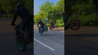 Wheelie on mt 15 and ktm 200 ❌🔞🚀🔥 [upl. by Octavius]