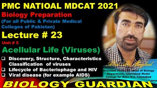 Lecture 23 Biology PMC National MDCAT 2021  Biodiversity  Acellular Life  Viruses by Abid Mughal [upl. by Buchbinder814]