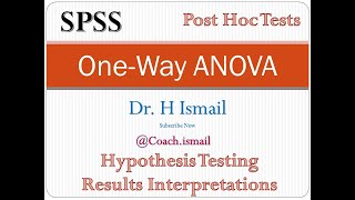 One Way ANOVA in SPSS StepbyStep Tutorial  Post Hoc Tests  Results Interpretation  Dr H Ismail [upl. by Kyne]