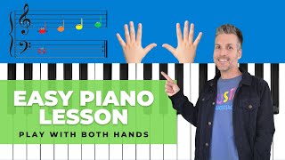 Easy Piano Lesson for Kids  Play with Both Hands [upl. by Finnie]