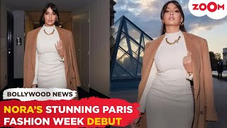 Nora Fatehi STEALS HEARTS with her STYLISH avatar as she makes her debut at Paris Fashion Week 2024 [upl. by Oliric]