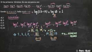 UNMSM 11  Sucesiones Numericas Problema 205  Logaritmos [upl. by Ileane]