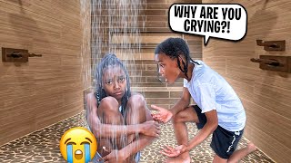 CRYING In The SHOWER FULLY CLOTHED Prank On My CRUSH [upl. by Atniuqal]