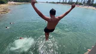 Tallebudgera Creek Bridge 2021 PALM BEACH GOLD COAST 🏖 Bridge Jumping  Drone [upl. by Esmerolda]