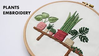 Modern Plants Embroidery Tutorial [upl. by Valorie687]