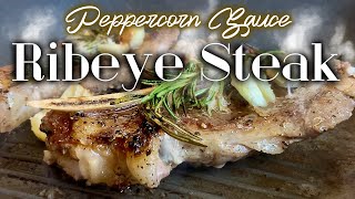 RIBEYE STEAK IN PEPPERCORN SAUCE  Steak Au Poivre  Robust amp Rich French Steak Recipe [upl. by Nivar]