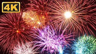 4K Amazing Fireworks Show with Sound 1 Hour Holiday Mood Relaxation Time [upl. by Mylander]