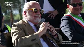 De Laurentiis a Telese Terme per linaugurazione del nuovo campo sportivo [upl. by Aicirtap33]