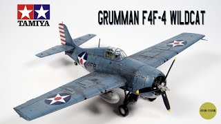 GRUMMAN F4F4 WILDCAT  US NAVY  VF41 USS RANGER  MODEL KIT TAMIYA  148  AIRCRAFT [upl. by Barcot]