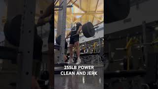 255 lb POWER CLEAN 325 lb HIGH PULLS 255 LB JERK 💪🏻 [upl. by Ennovart195]