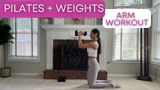 PILATES and STRENGTH Workout  Pilates Arm Workout with Weights [upl. by Francene]