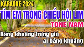 Tìm Em Trong Chiều Hội Lim Karaoke Tone Nam Nhạc Sống gia huy karaoke [upl. by Munmro]