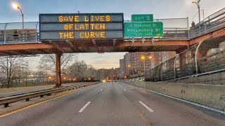 Empty Brooklyn Bridge amp FDR Drive NYC 4K During Covid19 Shutdown  Manhattan New York City [upl. by Niarda]