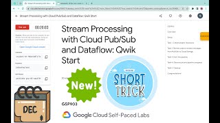 NEW Stream Processing with Cloud PubSub and Dataflow Qwik Start  qwiklabs  GSP903 [upl. by Racso928]