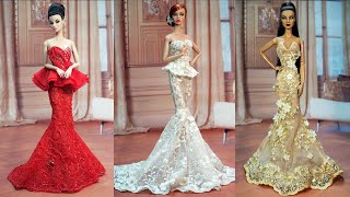 Gorgeous Barbie Doll Dresses ❤️ 4 DIY Doll Makeover Transformations  BARBIE DOLL HACKS [upl. by Zaob127]