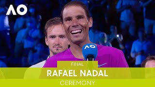 Mens Singles Ceremony  Rafael Nadal v Daniil Medvedev F  Australian Open 2022 [upl. by Alidis]