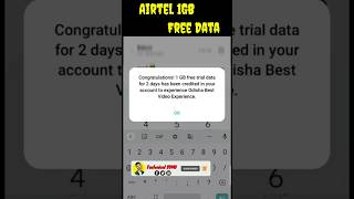 AIRTEL FREE DATA 🤩 FREE 1GB DATA CODE  TODAY AIRTEL OFFER shorts viral airtel [upl. by Na]