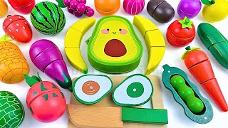 Cutting Wooden Fruit and Vegetables Banana Avocado  Wooden vs Squishy ASMR Pop it [upl. by Georgi541]