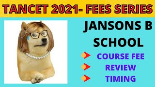 JANSONS B FEE STRUCTURE  TANCET MBA  TANCET 2021 UPDATES  TANCET 2021 [upl. by Gloriana]