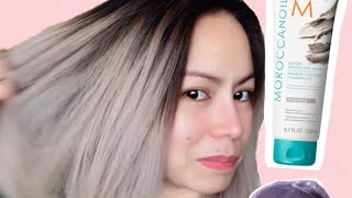 Temporary Hair Color  My honest review  Moroccan Oil Colour Depositing Mask  Platinum [upl. by Eastlake593]