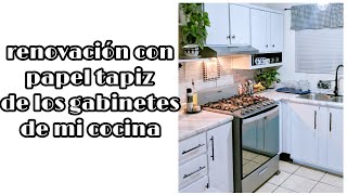 RENOVACIÓN ECONÓMICA CON PAPEL TAPIZ EN MI COCINAalestilodeargelia6357 [upl. by Charmian]