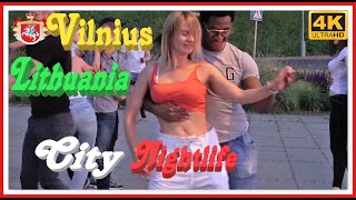 Lithuania 4K  Vilnius City Nightlife [upl. by Asselam]