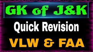 GK Quiz Revision Part01  VLW amp FAA [upl. by Ayadahs]