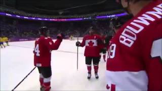 Sidney Crosby goal  Final game Canada vs Sweden Sochi 2014 [upl. by Adlay]