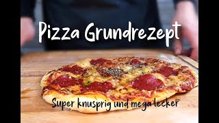 Pizzateig selber machen  Pizza Grundrezept mit Soße und Knoblauchöl [upl. by Aner]