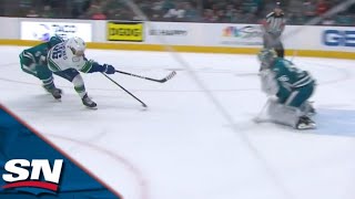 Andrei Kuzmenko Gets Sprung On Breakaway And Snaps Home OTWinner Vs Sharks [upl. by Dnomra]